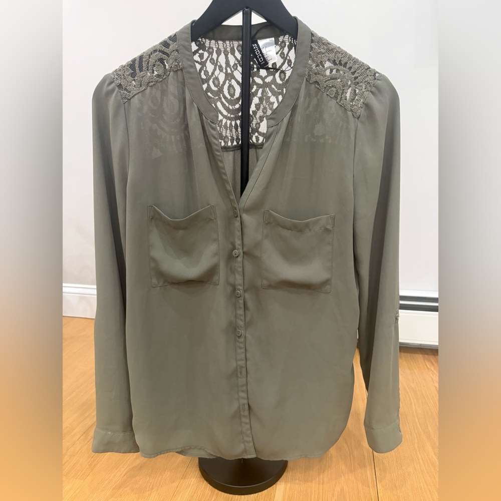 H&M Lace Accent Blouse